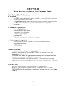 CHAPTER 11 Reporting and Analyzing Stockholders' Equity