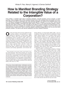 How Is Manifest Branding Strategy Related to the Intangible Value of