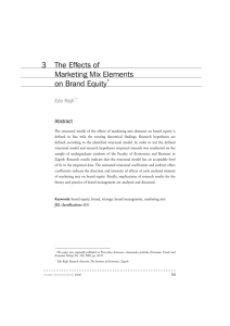 3 The Effects of Marketing Mix Elements on Brand Equity*