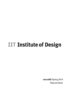 PDF Résumé Book - IIT Institute of Design