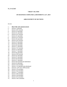 1 No. 19 of 2015 VIRGIN ISLANDS BVI BUSINESS COMPANIES