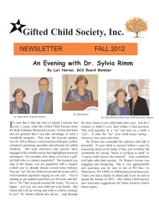 Saturday Workshop - The Gifted Child Society