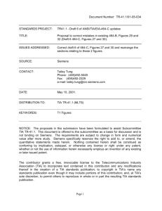 Page 1 Document Number: TR-41.1/01-05