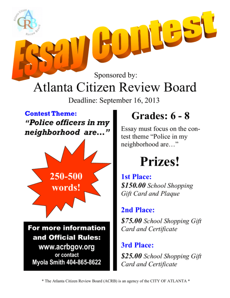 essay contest middle school