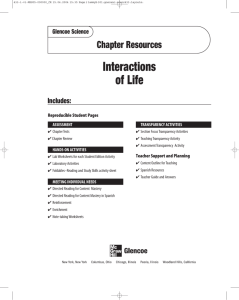 Chapter 4 Resource: Interactions of Life