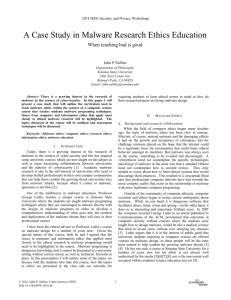 A Case Study in Malware Research Ethics Education: When