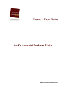 Research Paper Series Kant's Humanist Business Ethics