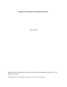 Regional concentration in the global food economy.