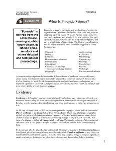 Evidence What Is Forensic Science?