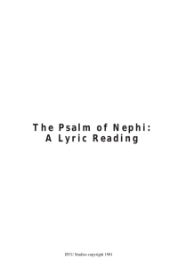 The Psalm of Nephi: A Lyric Reading