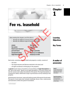 Fee vs. leasehold