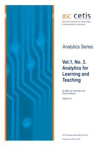 Analytics for Learning and Teaching