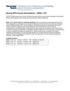Spring 2016 Course Descriptions – ENGL 1101