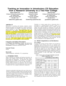 Tracking an Innovation in Introductory CS Education from a