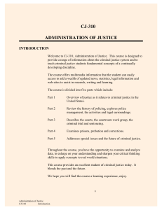 CJ-310 ADMINISTRATION OF JUSTICE