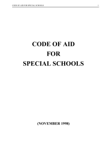 code of aid for special schools