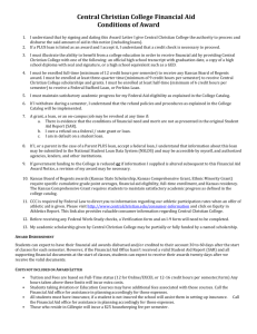 Central Christian College Financial Aid Conditions of Award