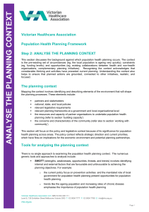 analyse the planning context - Victorian Healthcare Association