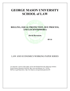 Bolling, Equal Protection, Due Process, and Lochnerphobia