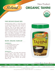 organic tahini - American Roland Food Corp.