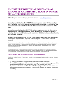 EMPLOYEE PROFIT SHARING PLANS and EMPLOYEE
