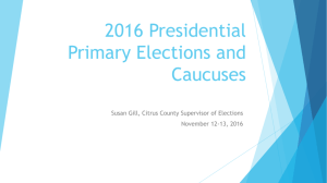 2016 Presidential Primary Elections and Caucuses