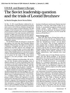 The Soviet Leadership Question and the Trials of Leonid Brezhnev