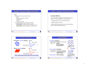 Structure of Metals and Ceramics Chapter 3