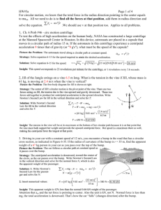 HW#5a Page 1 of 4 For circular motion, we know that the total force