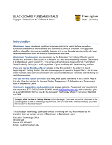 BLACKBOARD FUNDAMENTALS Introduction
