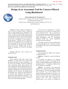 Design of an Assessment Tool for Courses Offered Using Blackboard