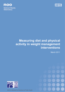 Measuring diet and physical activity in weight management