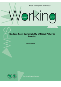 Medium-Term Sustainability of Fiscal Policy in Lesotho