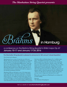 Brahms in Hamburg - Manhattan String Quartet