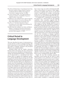 Critical Period in Language Development