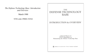 The Defense Technology Base: Introduction And Overview (march