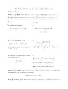 Dr. Z's Math251 Handout #13.3 [Arc Length and Curvature] By