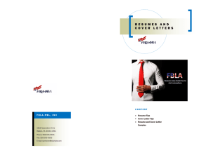 resumes and cover letters - Missouri FBLA-PBL
