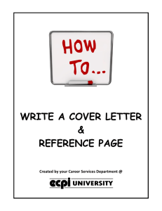 write a cover letter & reference page