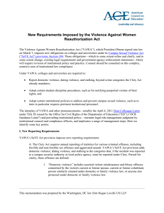 New Requirements Imposed by the Violence Against Women