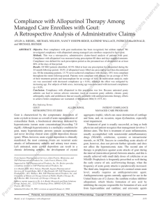 Compliance with Allopurinol Therapy Among Managed Care