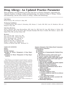 Drug Allergy: An Updated Practice Parameter