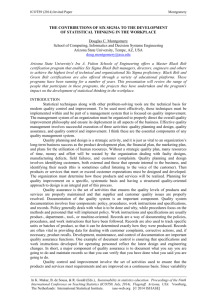 THE CONTRIBUTIONS OF SIX SIGMA TO THE