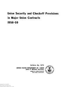 Union Security and Checkoff Provisions in Major Union Contracts