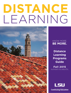 BE MORE. Distance Learning Programs Guide
