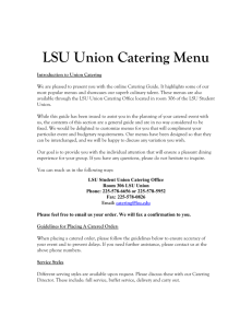 LSU Union Catering Menu