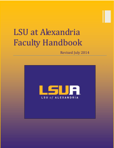 LSU Alexandria Faculty Handbook - Louisiana State University at