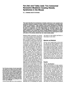 Fat (fat) and Tubby (tub): Two Autosomal Recessive Mutations