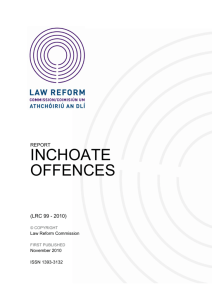 Report on Inchoate Offences - the Law Reform Commission of Ireland