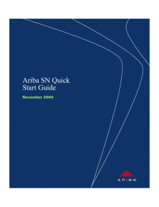 Ariba SN Quick Start Guide